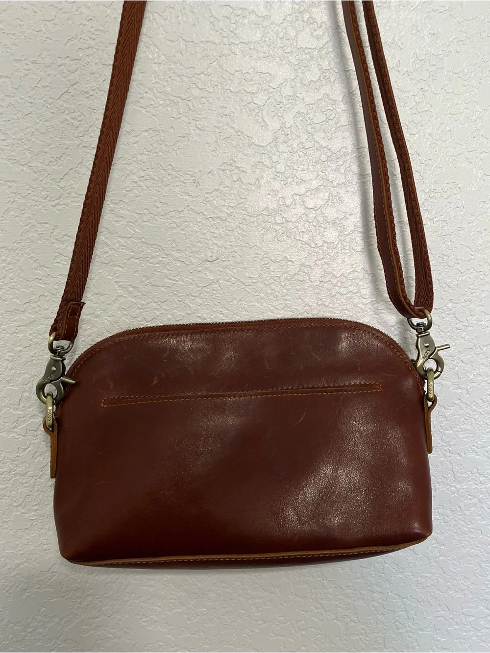 S-ZONE LEATHER Women's Brown Leather Crossbody Bag - Classic Casual Style